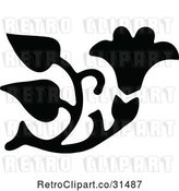 Vector Clip Art of Retro Flower Design Element 11 by Prawny Vintage