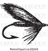 Vector Clip Art of Retro Fly Fishing Hook - 2 by BestVector