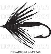 Vector Clip Art of Retro Fly Fishing Hook - 3 by BestVector