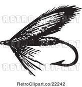Vector Clip Art of Retro Fly Fishing Hook - 4 by BestVector