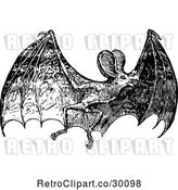 Vector Clip Art of Retro Flying Bat by Prawny Vintage