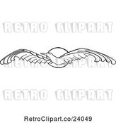 Vector Clip Art of Retro Flying Seagull and Sun by Prawny Vintage