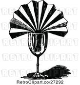 Vector Clip Art of Retro Folded Napkin in a Glass by Prawny Vintage