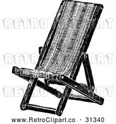 Vector Clip Art of Retro Folding Deck Chair by Prawny Vintage
