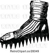 Vector Clip Art of Retro Foot with Spiked Soles by Prawny Vintage