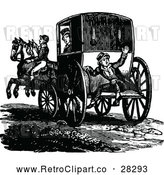 Vector Clip Art of Retro Footman and Horse Drawn Carriage by Prawny Vintage