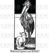 Vector Clip Art of Retro Fox and a Stork by Prawny Vintage
