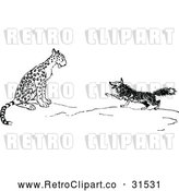 Vector Clip Art of Retro Fox and Leopard by Prawny Vintage