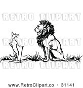 Vector Clip Art of Retro Fox and Lion by Prawny Vintage