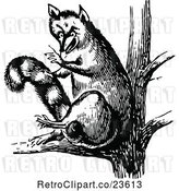 Vector Clip Art of Retro Fox in a Tree by Prawny Vintage