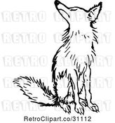 Vector Clip Art of Retro Fox Sitting by Prawny Vintage