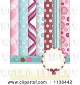 Vector Clip Art of Retro Frame over Scrapbook Papers and Buttons by Elaineitalia