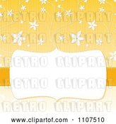 Vector Clip Art of Retro Frame with Copyspace over a Textured Yellow and White Floral Pattern by Amanda Kate