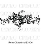 Vector Clip Art of Retro French Rose Design Element 2 by Prawny Vintage