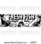Vector Clip Art of Retro Fresh Fish Caught Daily Sign by BestVector