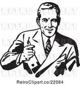Vector Clip Art of Retro Friendly Business Man by BestVector