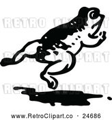 Vector Clip Art of Retro Frog Leaping by Prawny Vintage