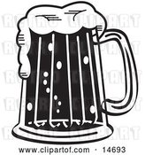 Vector Clip Art of Retro Frothy Mug of Beer in a Bar Clipart Illustration by Andy Nortnik