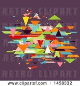 Vector Clip Art of Retro Funky Background of Colorful Geometric Shapes on Purple by KJ Pargeter