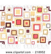 Vector Clip Art of Retro Funky Background of Scattered Squares on White by BNP Design Studio