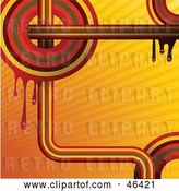 Vector Clip Art of Retro Funky Orange Rainbow Background with Turns and Circles by Elaineitalia