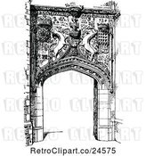 Vector Clip Art of Retro Gateway Entrance to St Johns College in Cambridge Uk by Prawny Vintage