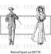 Vector Clip Art of Retro Gentleman and Flirty Lady by Prawny Vintage
