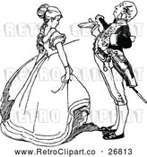 Vector Clip Art of Retro Gentleman and Lady Talking by Prawny Vintage