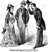 Vector Clip Art of Retro Gentlemen Introducing Themselves to a Lady by Prawny Vintage