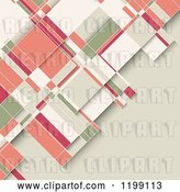 Vector Clip Art of Retro Geometric Background in Pink Green White and Beige Tones by KJ Pargeter