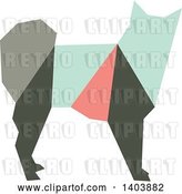 Vector Clip Art of Retro Geometric Colorful Profiled Dog by Cherie Reve