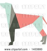Vector Clip Art of Retro Geometric Colorful Profiled Hound Dog by Cherie Reve