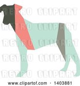 Vector Clip Art of Retro Geometric Colorful Profiled Terrier Dog by Cherie Reve