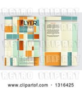 Vector Clip Art of Retro Geometric Flyer Design with Sample Text, on Gray by KJ Pargeter