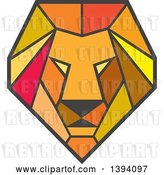 Vector Clip Art of Retro Geometric Low Polygon Male Lion Head by Patrimonio