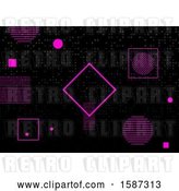 Vector Clip Art of Retro Geometric Pink and Black Background by KJ Pargeter