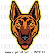 Vector Clip Art of Retro German Shepherd Dog Mascot by Patrimonio