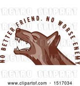 Vector Clip Art of Retro German Shepherd Dog with No Better Friend No Worse Enemy Text by Patrimonio