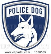 Vector Clip Art of Retro German Shepherd Police Dog in a Shield by Patrimonio