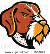Vector Clip Art of Retro German Wirehaired Pointer Dog Mascot by Patrimonio