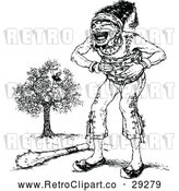 Vector Clip Art of Retro Giant Laughing at a Boy in a Tree by Prawny Vintage