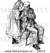 Vector Clip Art of Retro Girl and Grandfather by Prawny Vintage