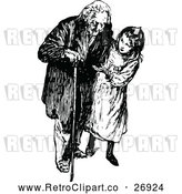 Vector Clip Art of Retro Girl and Grandfather by Prawny Vintage