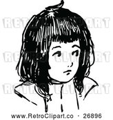 Vector Clip Art of Retro Girl by Prawny Vintage
