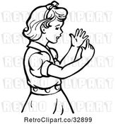 Vector Clip Art of Retro Girl Counting Her Fingers in by Picsburg