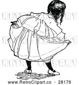 Vector Clip Art of Retro Girl Doing a Curtsy by Prawny Vintage