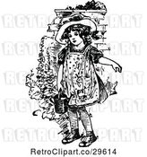 Vector Clip Art of Retro Girl Holding a Watering Can by Prawny Vintage