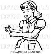 Vector Clip Art of Retro Girl Holding Coins in by Picsburg