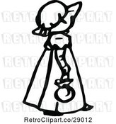 Vector Clip Art of Retro Girl in a Bonnet by Prawny Vintage