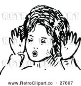 Vector Clip Art of Retro Girl Making a Funny Face by Prawny Vintage
